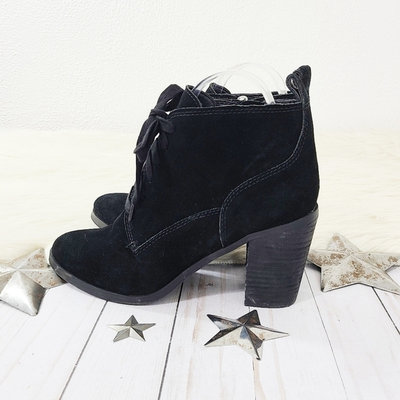 Dolce Vita Seiko lace up black suede boots block heel size 9 - Picture 4 of 10